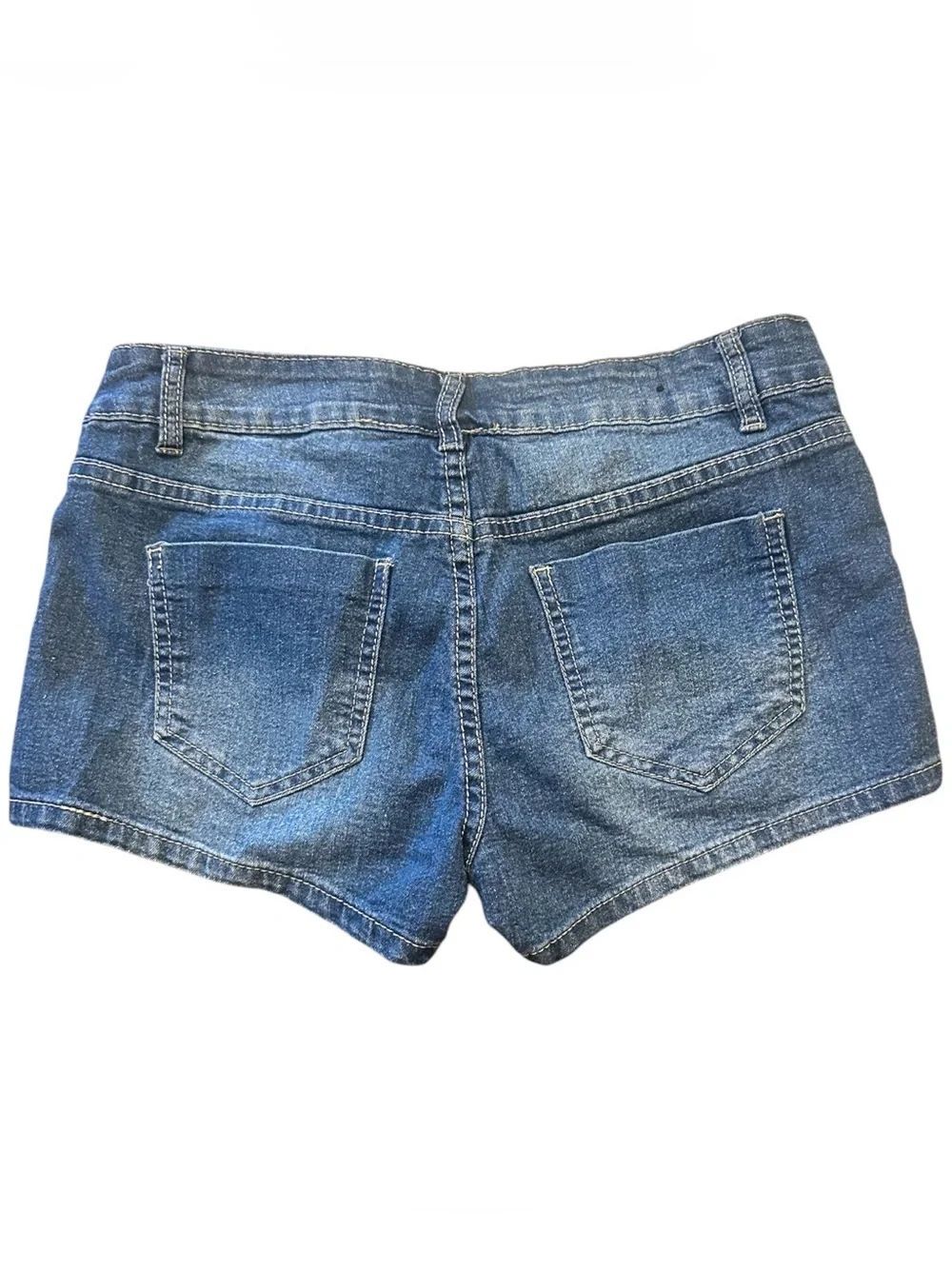 Brazil Women's low rise Y2K Blue Denim Shorts - Picture 3 of 6